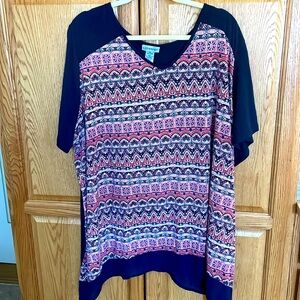 Catherine’s colorful shark bite hem tee 3X 26/28